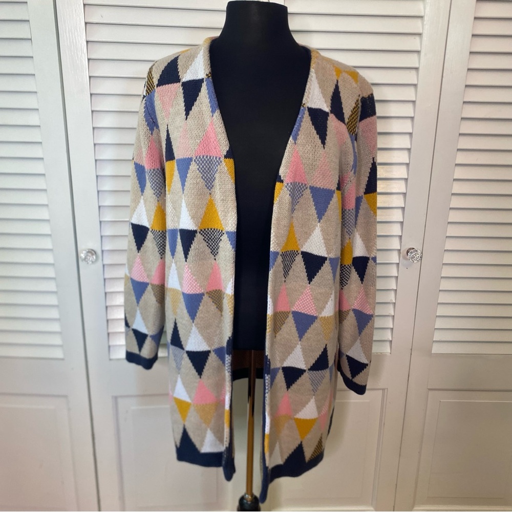 Christopher & Banks | Multicolor Geometric Cardigan | Size XL